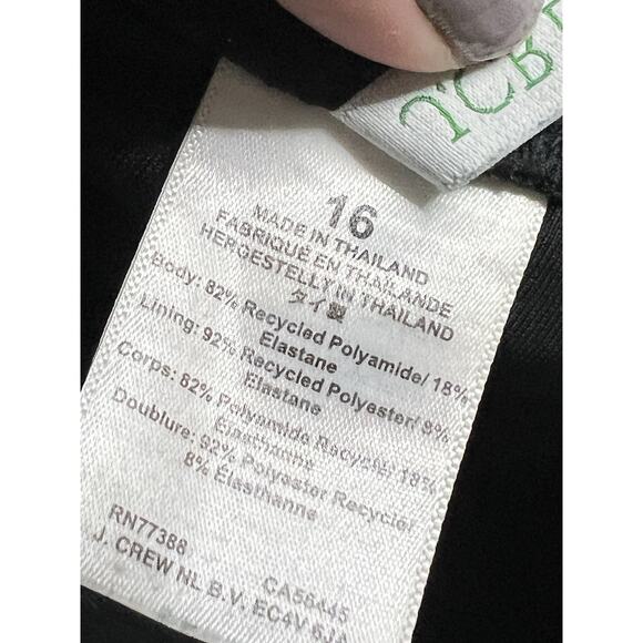 J. Crew Bandeau One Piece Bathing Suit Neck Strap Halter Black Polka - 16 - Picture 4 of 4